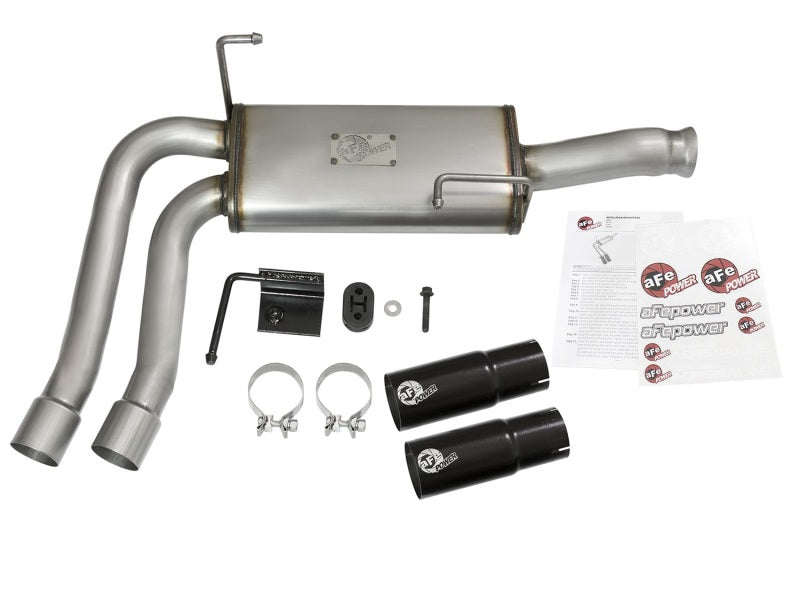 Load image into Gallery viewer, aFe Rebel Series CB Middle-Side Exit SS Exhaust w/ Black Tips 09-16 GM Silverado/Sierra V6/V8
