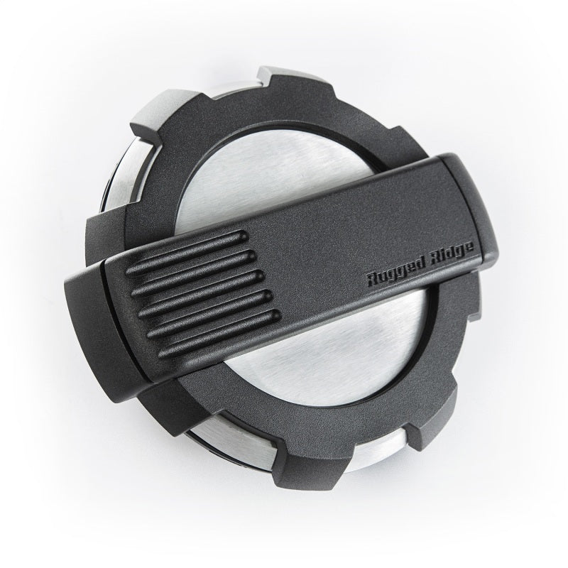 Load image into Gallery viewer, Rugged Ridge Elite Fuel Door Non-Lock Brushed Alum 07-18 Jeep Wrangler JK
