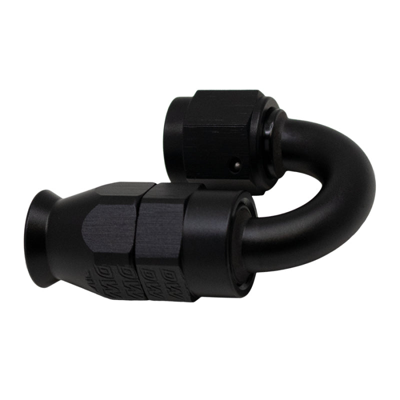 Load image into Gallery viewer, DeatschWerks 6AN Female Swivel 180-Degree Hose End PTFE (Incl Olive Insert) - Anodized Matte Black
