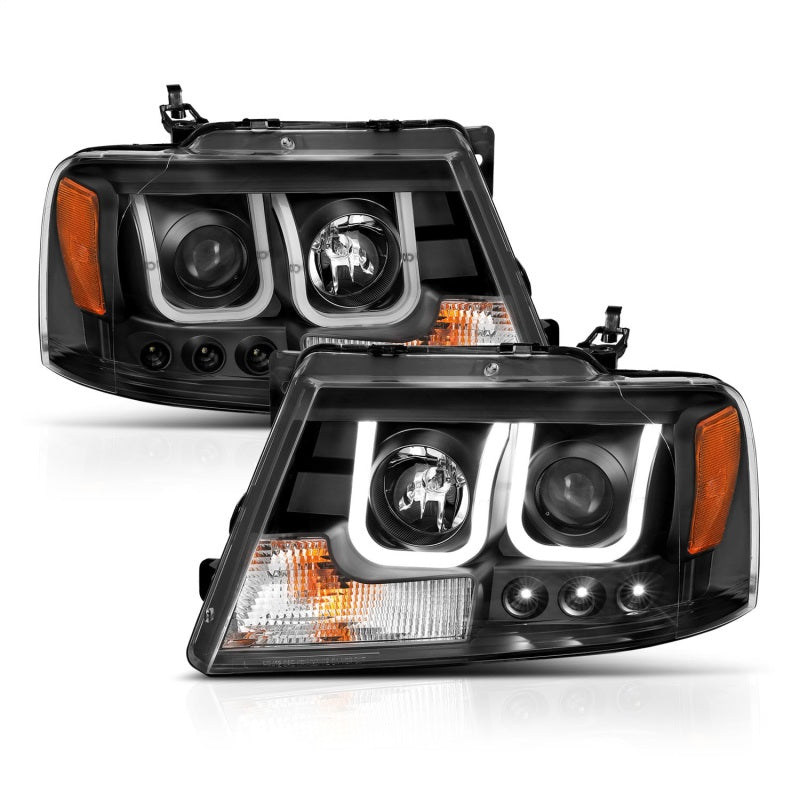 Load image into Gallery viewer, ANZO 2004-2008 Ford F-150 Projector Headlights w/ U-Bar Black
