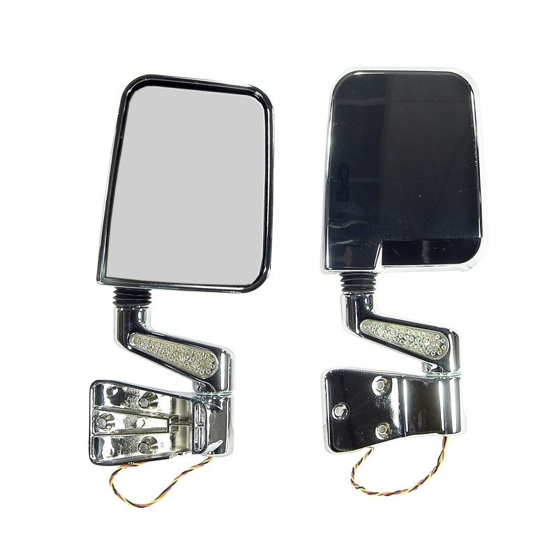 Load image into Gallery viewer, Rugged Ridge 87-02 Jeep Wrangler YJ/TJ Chrome Door Mirror Kit w/ LED Turn Signal
