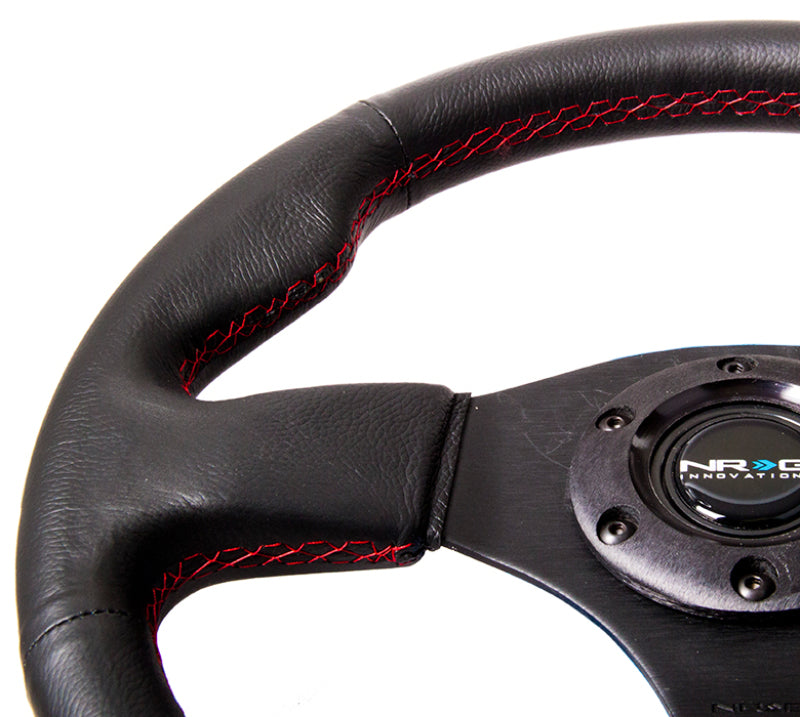 Load image into Gallery viewer, NRG Reinforced Steering Wheel (320mm) Leather w/Red Stitch
