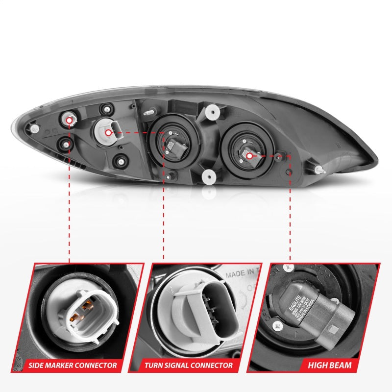 Load image into Gallery viewer, ANZO 2008-2016 International Prostar Crystal Headlights Black Housing (OE Replacement)
