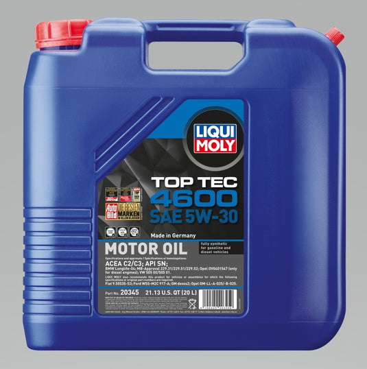 LIQUI MOLY 20L Top Tec 4600 Motor Oil SAE 5W30