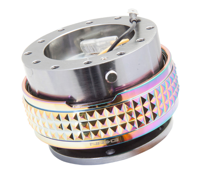 Load image into Gallery viewer, NRG Quick Release Kit - Pyramid Edition - Gunmetal Body / Neochrome Pyramid Ring
