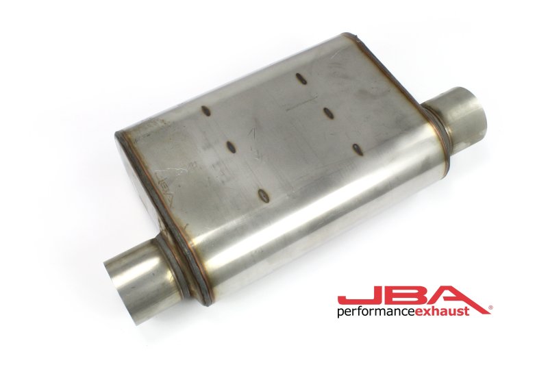 Load image into Gallery viewer, JBA Universal Chambered Style 304SS Muffler 13x9.75x4in 3in In/Out Dia Offset/Offset (Same Side)
