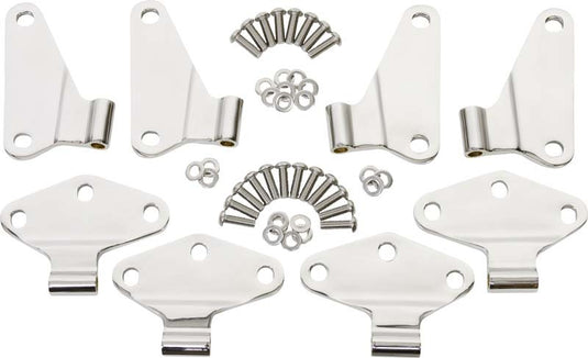 Kentrol 07-18 Jeep Wrangler JK Body Door Hinge Set 8 Pieces 4 Door - Polished Silver