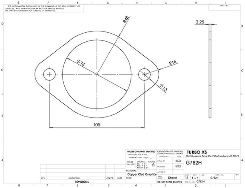 Load image into Gallery viewer, Turbo XS 2-Bolt High Temperature Exhaust Gasket 76mm/3in ID (Single)
