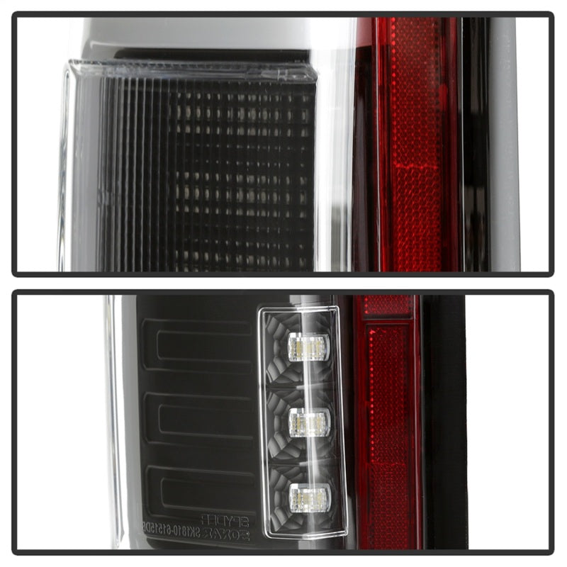 Load image into Gallery viewer, Spyder 15-18 Ford F-150 Light Bar LED Tail Lights (w/Blind Spot) - Black (ALT-YD-FF15015BS-LBLED-BK)
