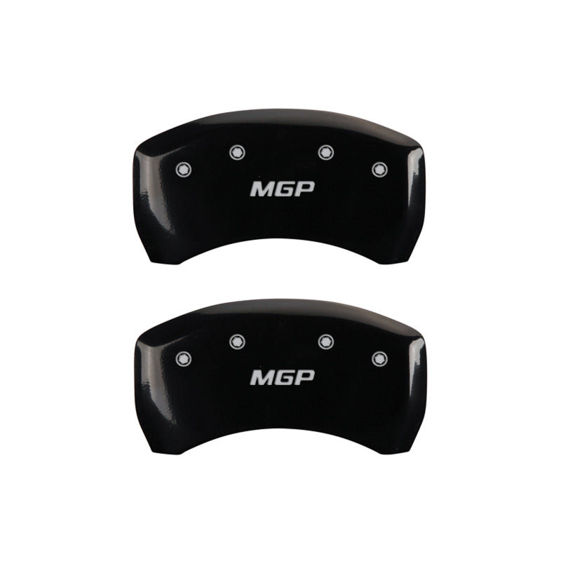 Load image into Gallery viewer, MGP 4 Caliper Covers Engraved Front &amp; Rear MGP Black finish silver ch
