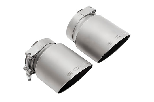 SOUL 17-19 Porsche 991.2 Carrera (w/ PSE) Bolt On Exhaust Tips - 4in Slash Cut Sig Satin Tips