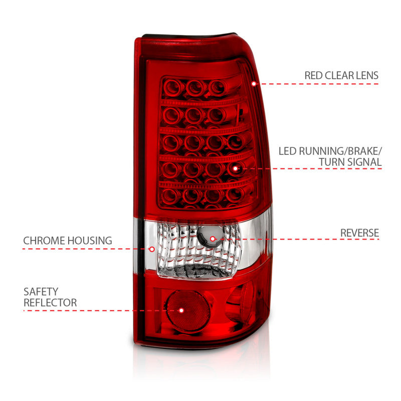 Load image into Gallery viewer, ANZO 1999-2007 Chevrolet Silverado 1500 LED Taillights Red/Clear
