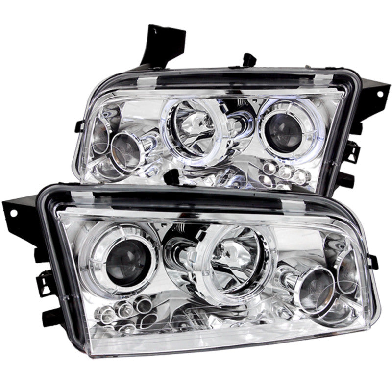 Load image into Gallery viewer, ANZO 2006-2010 Dodge Charger Projector Headlights w/ Halo Chrome
