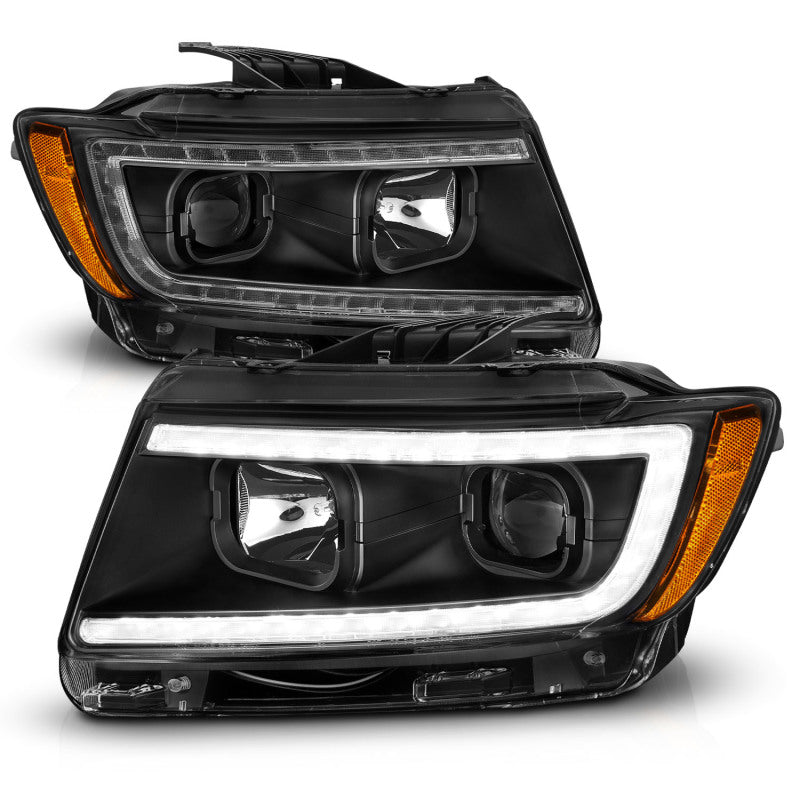 Load image into Gallery viewer, ANZO 11-13 Jeep Grand Cherokee (Factory Halogen Only) Projector Headlights w/Light Bar Swtchbk Black
