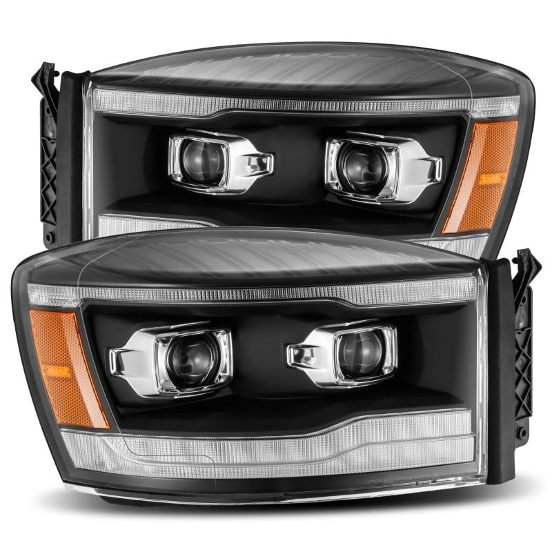 Load image into Gallery viewer, AlphaRex 06-08 Dodge Ram 1500HD PRO-Series Projector Headlights Plank Style Black w/Seq Signal/DRL
