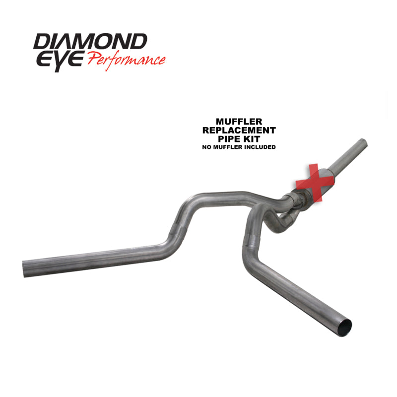 Load image into Gallery viewer, Diamond Eye KIT 4in Catback MFLR RPLCMENT PIPE DUAL SS: 2004.5-2007.5 DODGE CUMMINS 600
