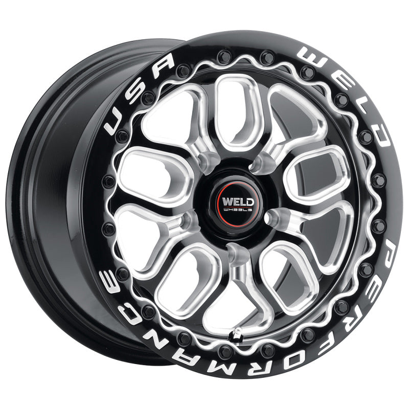 Load image into Gallery viewer, Weld S907 15X10 Laguna Beadlock 5X114.3 ET25 BS6.5 Gloss Black MIL Dia 78.1
