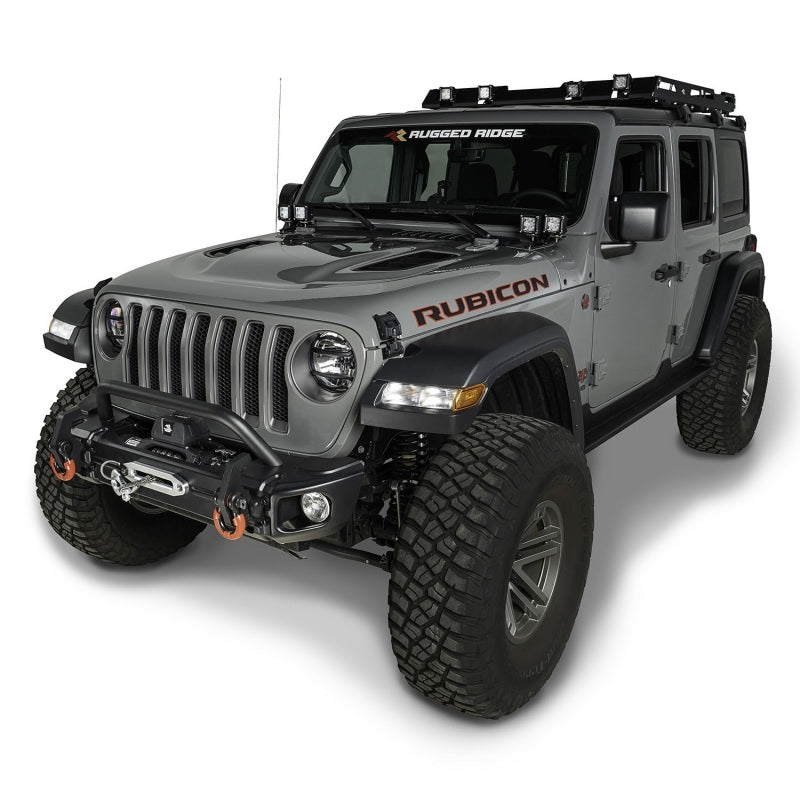 Load image into Gallery viewer, Rugged Ridge 18-20 Jeep Wrangler JL/JT Arcus Front Bumper Set w/ Overrider
