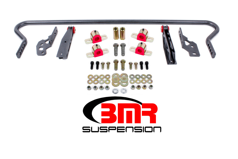 Load image into Gallery viewer, BMR 11-14 S197 Mustang Rear Hollow 25mm Adj. Sway Bar Kit w/ Bushings - Black Hammertone
