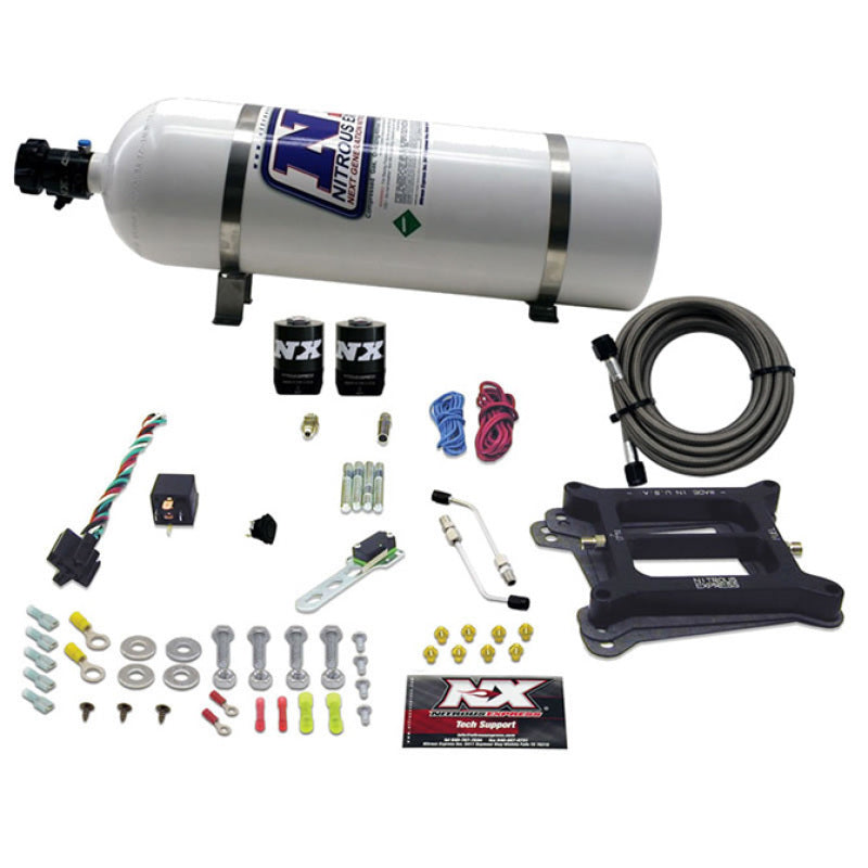 Load image into Gallery viewer, Nitrous Express 4150 4-BBL/Alcohol Nitrous Kit (100-500HP) w/15lb Bottle
