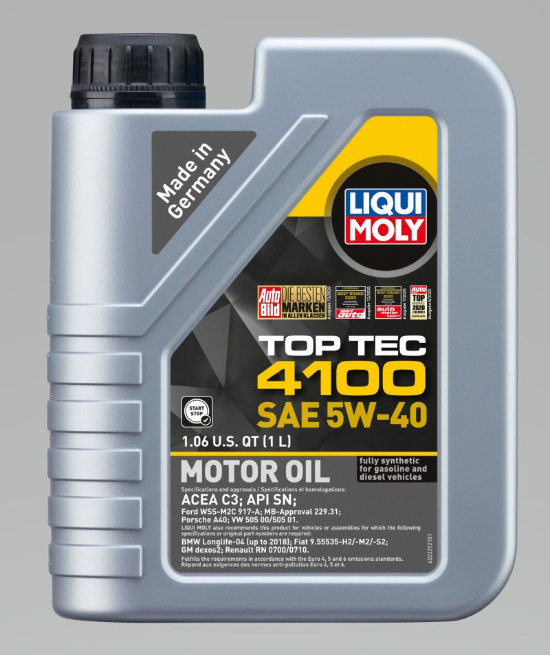 Load image into Gallery viewer, LIQUI MOLY 1L Top Tec 4100 Motor Oil SAE 5W40
