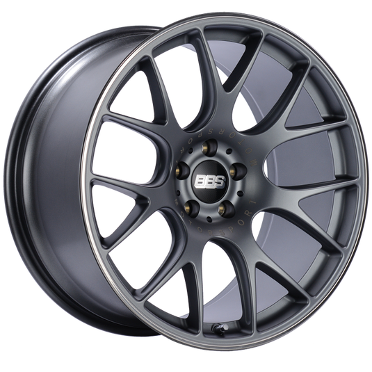 BBS CH-R 20x10.5 5x112 ET25 Satin Titanium Polished Rim Protector Wheel -82mm PFS/Clip Required