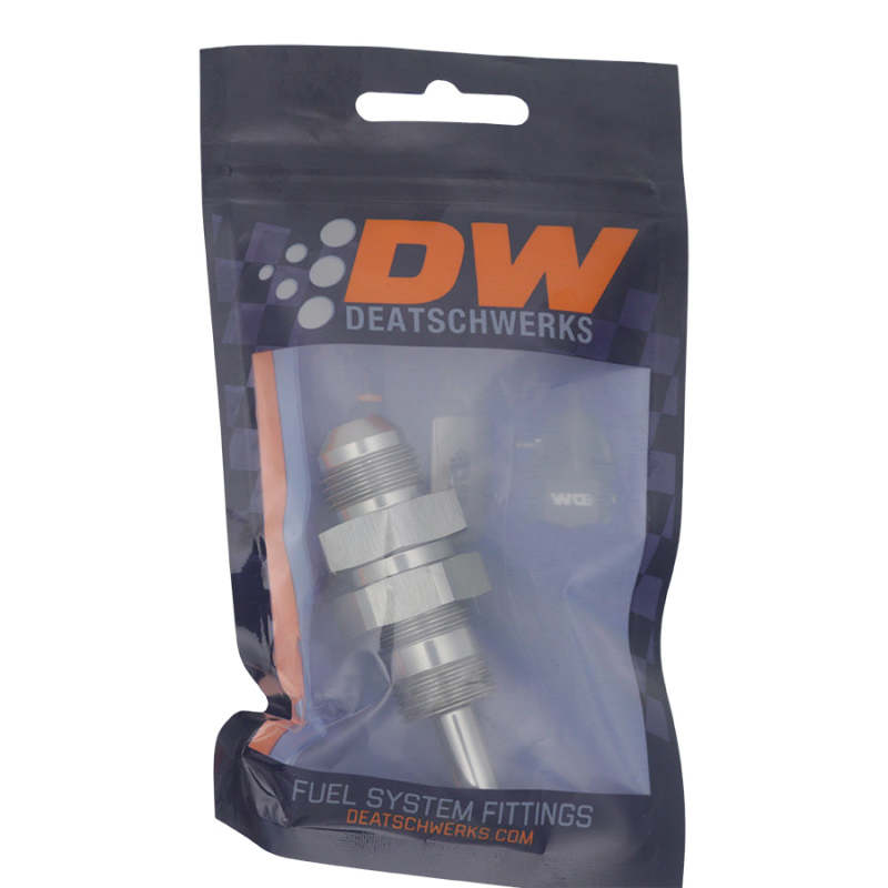 Load image into Gallery viewer, DeatschWerks 8AN Male Flare to Straight 5/16in Single Hose Barb - Anodized DW Titanium
