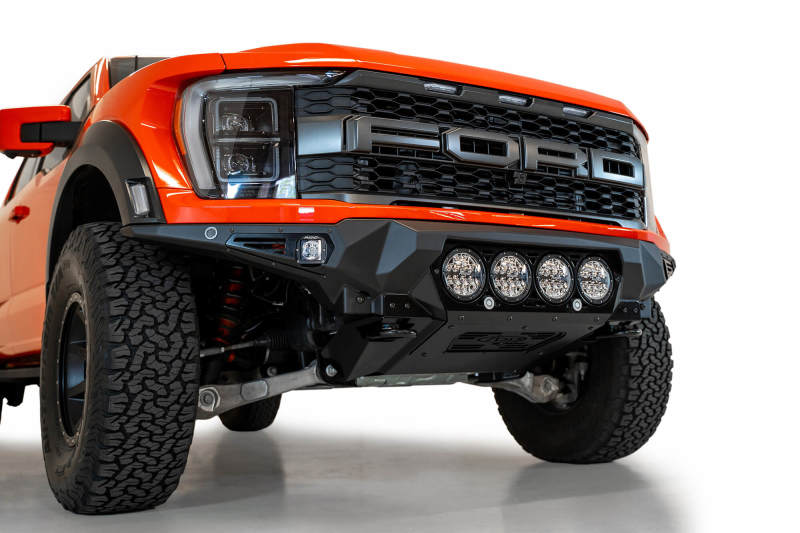 Load image into Gallery viewer, Addictive Desert Designs 2021+ Ford Raptor Bomber Front Bumper w/ 4 Rigid 360 6in Light Mounts
