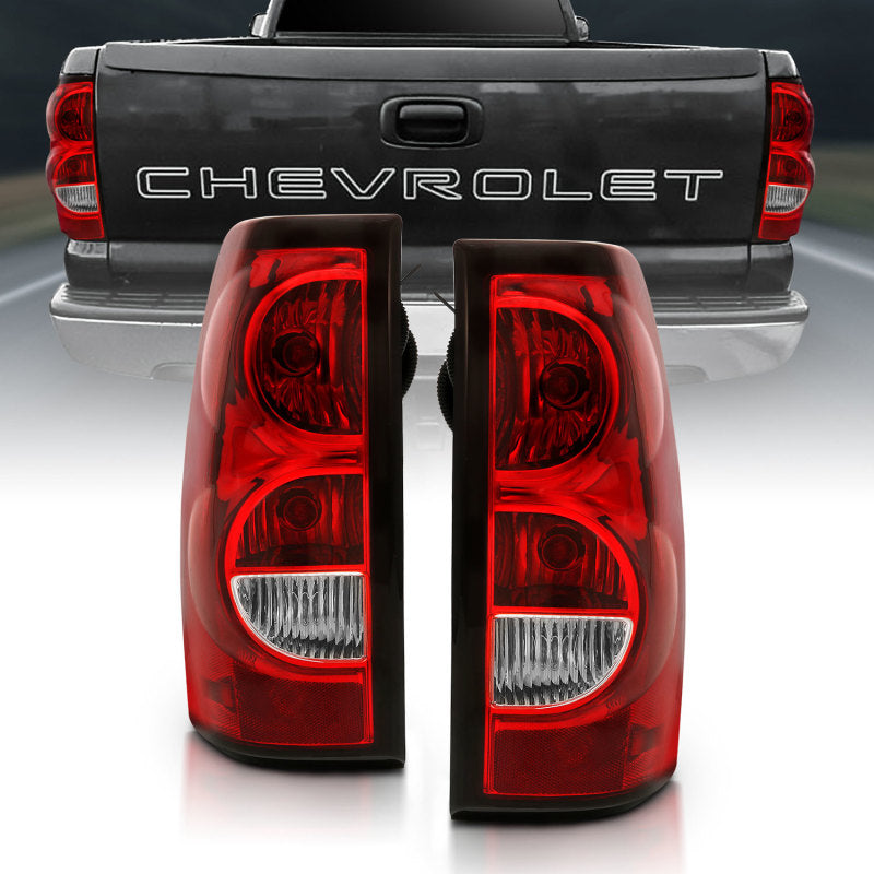 Load image into Gallery viewer, ANZO 2004-2007 Chevy Silverado Taillight Red/Clear Lens w/Black Trim (OE Replacement)
