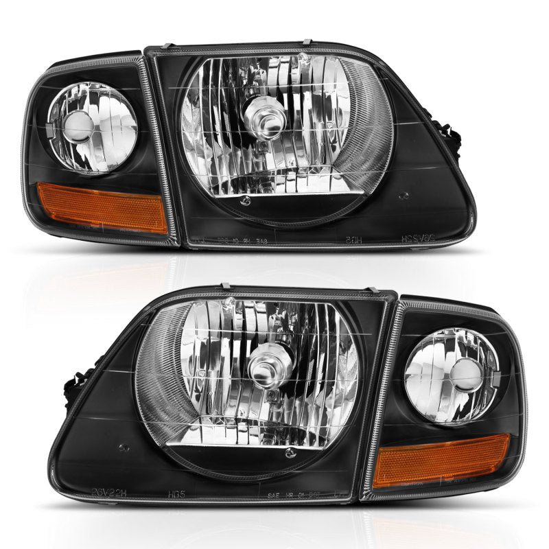 Load image into Gallery viewer, ANZO 1997-2003 Ford F150 Crystal Headlight Black w/ Parking Light
