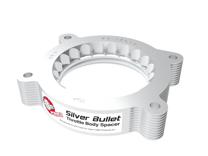 Load image into Gallery viewer, aFe 2020 Vette C8 Silver Bullet Aluminum Throttle Body Spacer Works w/ Factory Intake Only - Silver
