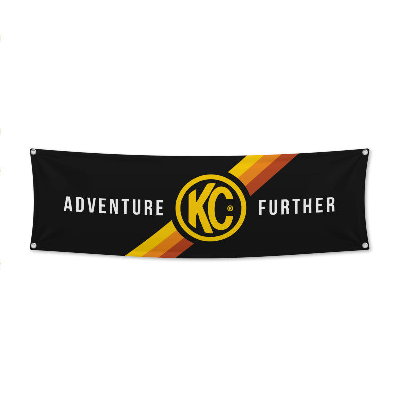 Load image into Gallery viewer, KC HiLiTES 17in. x 60in. Banner - Black w/Yellow
