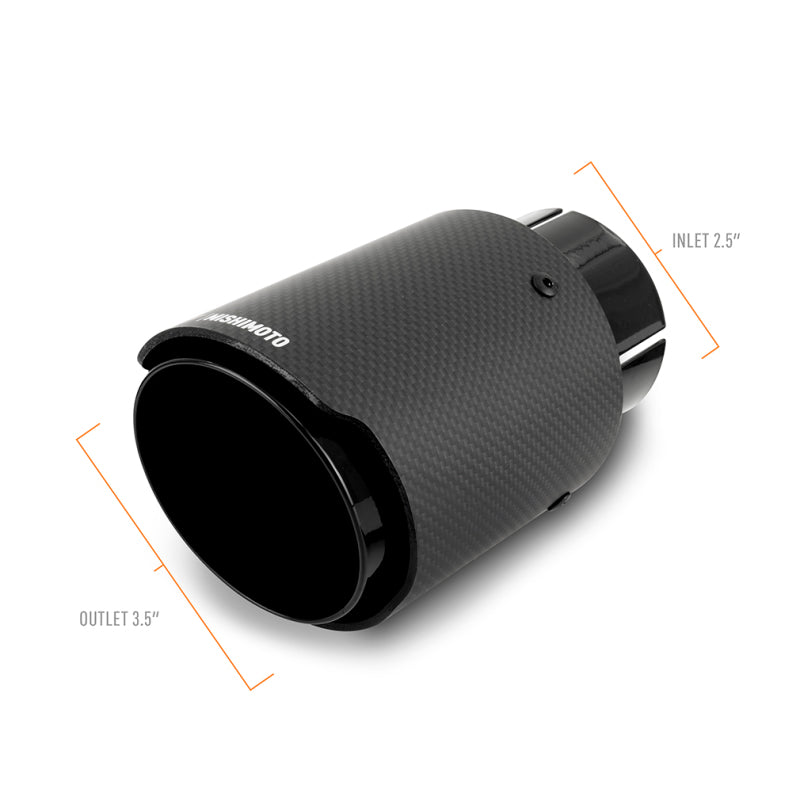 Load image into Gallery viewer, Mishimoto Carbon Fiber Muffler Tip 2.5in Inlet 3.5in Outlet Black
