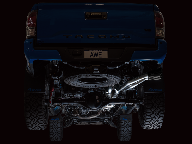 Load image into Gallery viewer, AWE 16-22 Toyota Tacoma 0FG Catback Exhaust w/ BashGuard - Dual Diamond Black Tips
