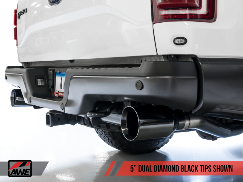 Load image into Gallery viewer, AWE Tuning 2017+ Ford Raptor Tailpipe Conversion Kit w/ Diamond Black Tips
