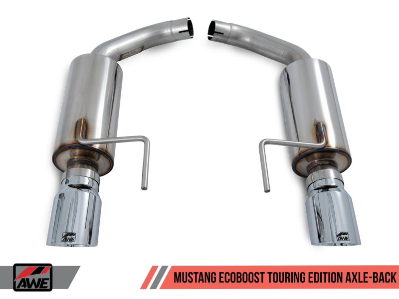 Load image into Gallery viewer, AWE Tuning S550 Mustang EcoBoost Axle-Back Exhaust - Touring Edition (Chrome Silver Tips)
