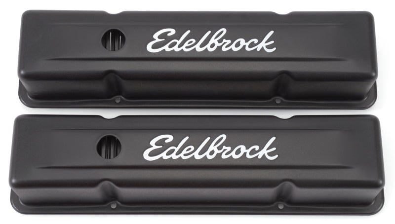 Load image into Gallery viewer, Edelbrock Valve Cover Signature Series Chevrolet 1959-1986 262-400 CI V8 Tall Black
