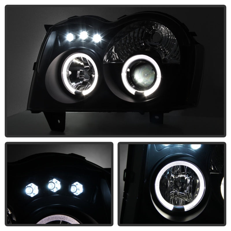Load image into Gallery viewer, Spyder Jeep Grand Cherokee 05-07 Projector Headlights LED Halo LED Blk Smke PRO-YD-JGC05-HL-BSM
