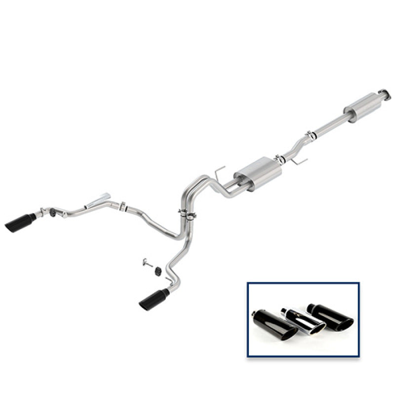 Load image into Gallery viewer, Ford Racing 15-18 F-150 5.0L Cat-Back Sport Exhaust System - Rear Exit Black Chrome Tips
