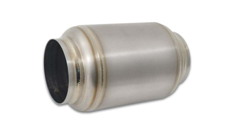 Load image into Gallery viewer, Vibrant Titanium Muffler w/Natural Tip 4in. Inlet / 4in. Outlet / 5.875in Dia
