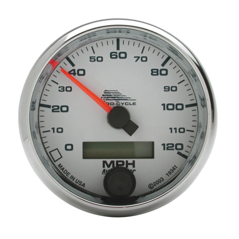 Load image into Gallery viewer, Autometer Pro-Cycle Gauge Speedo 2 5/8in 120 Mph Elec White
