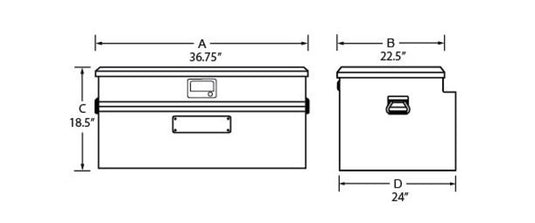 Tradesman Aluminum Flush Mount Truck Tool Box Full/Wide (36in.) - Brite