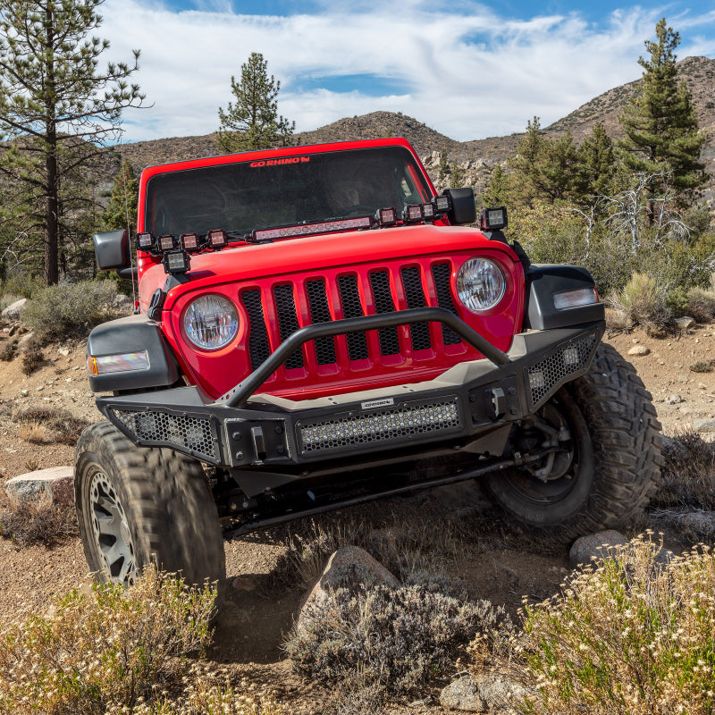 Load image into Gallery viewer, Go Rhino 07-20 Jeep Wrangler JL/JLU/JK/JKU/Gladiator JT Rockline Full Width Bumper w/ Overrider
