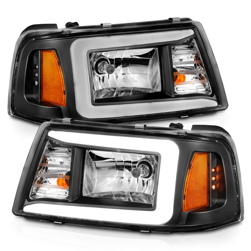 Load image into Gallery viewer, ANZO 2001-2011 Ford Ranger Crystal Headlights w/ Light Bar Black Housing
