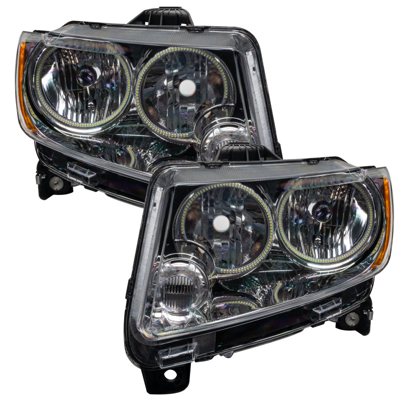 Load image into Gallery viewer, Oracle 11-13 Jeep Grand Cherokee Pre-Assembled Halo Headlights (Non HID) Chrome - Red
