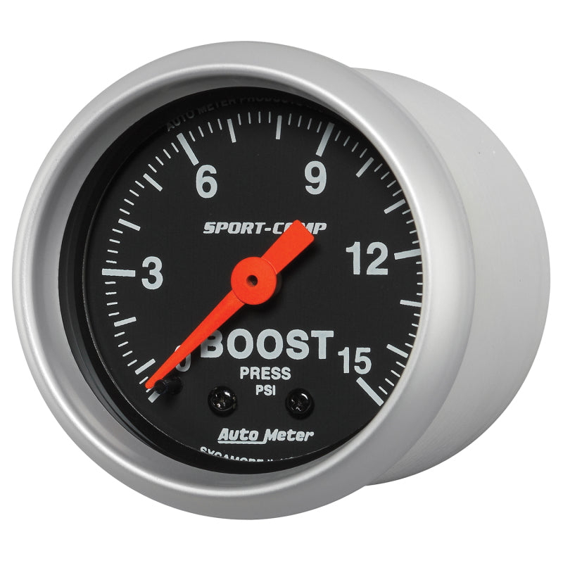 Load image into Gallery viewer, Autometer 2-1/16in 0-15 PSI Mechanical Sport-Comp Boost Pressure Gauge
