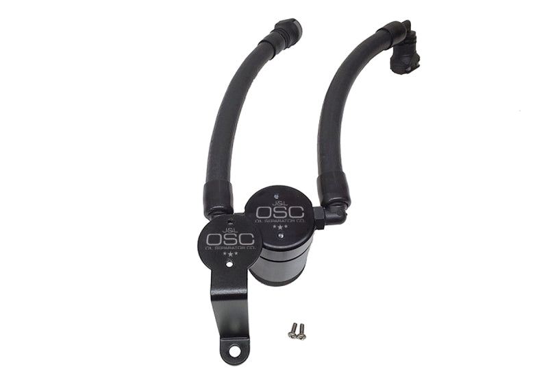 Load image into Gallery viewer, J&amp;L 07-14 Ford Mustang GT500 Oil Separator 3.0 Passenger Side (Remote Mount) - Black Anodized
