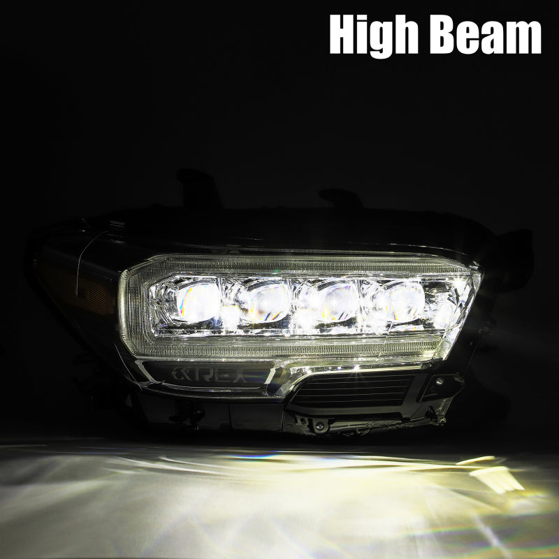 Load image into Gallery viewer, AlphaRex 16-20 Toyota Tacoma NOVA LED Projector Headlights Plank Style Chrome w/Activation Light
