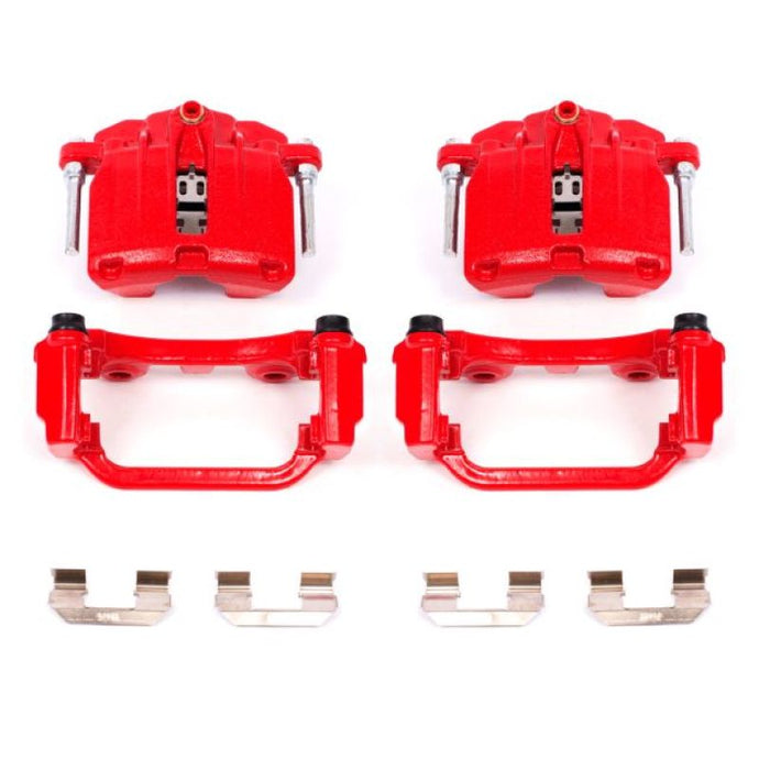 Power Stop 00-03 Cadillac DeVille Rear Red Calipers w/Brackets - Pair