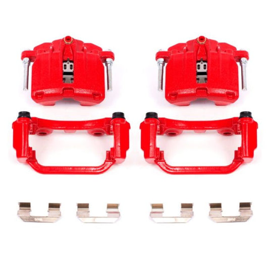 Power Stop 00-03 Cadillac DeVille Rear Red Calipers w/Brackets - Pair